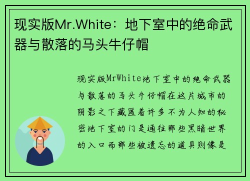 现实版Mr.White：地下室中的绝命武器与散落的马头牛仔帽